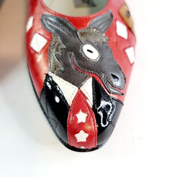 Rare Democratic Donkey MARGARET JERROLD 1996 Election Shoes Heels Pumps Sz 6.5 - Picture 6 of 14